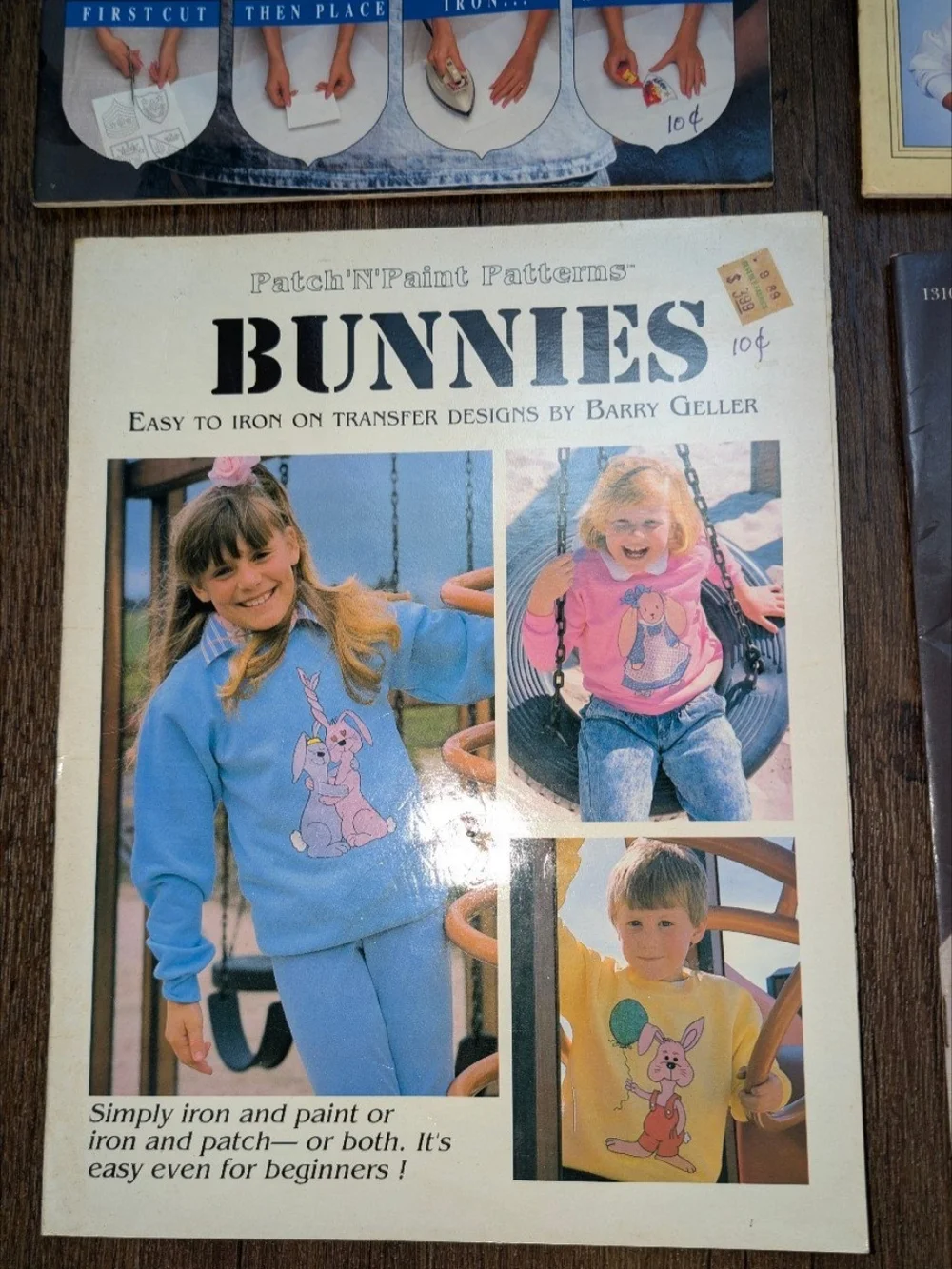 4 Vintage Iron On Transfer Booklets Monograms Bunnies Florals Crests